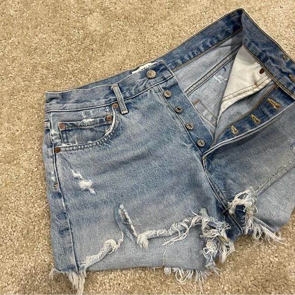 Agolde Los Angeles Parker Vintage Cut Off Jeans Shorts Sz 27 High Rise Button, - Picture 16 of 16